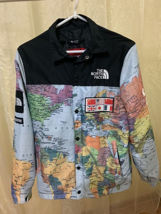 supreme tnf map jacket